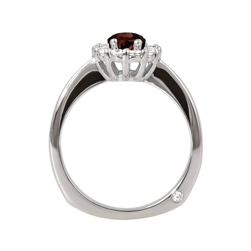 garnet and diamond halo ring